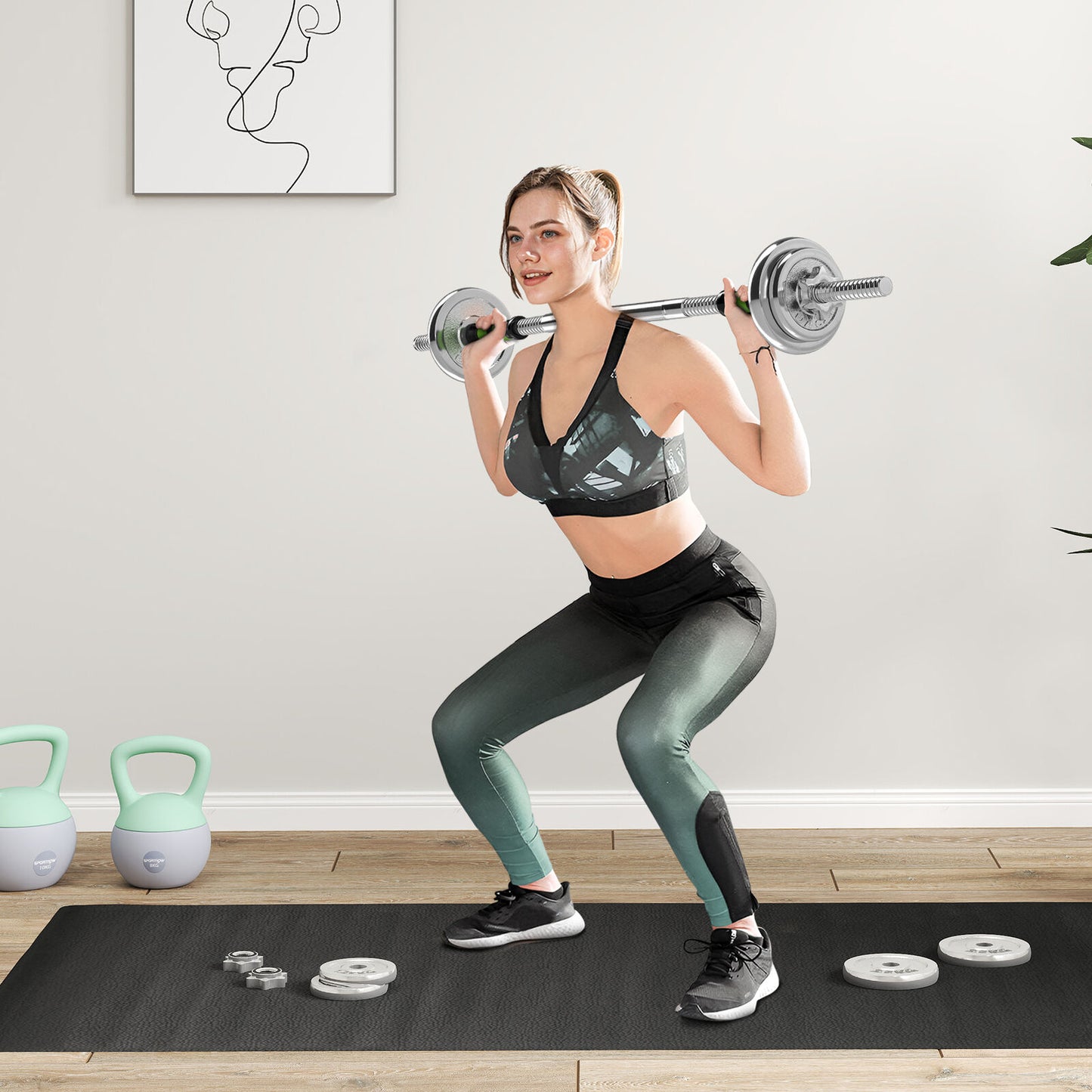 Versatile 20Kg Adjustable Weights Dumbbell & Barbell Set for Ultimate Home Workouts
