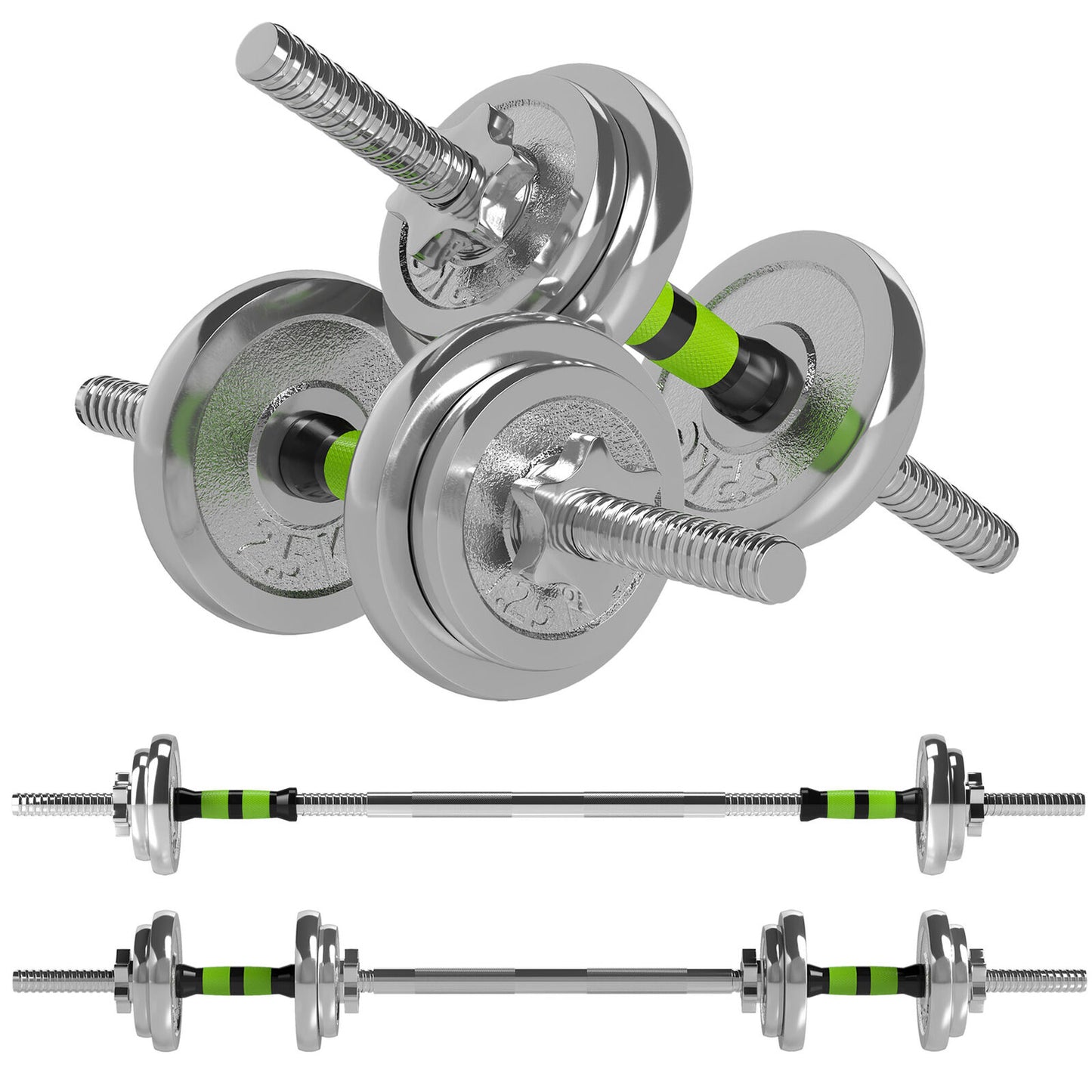 Versatile 20Kg Adjustable Weights Dumbbell & Barbell Set for Ultimate Home Workouts