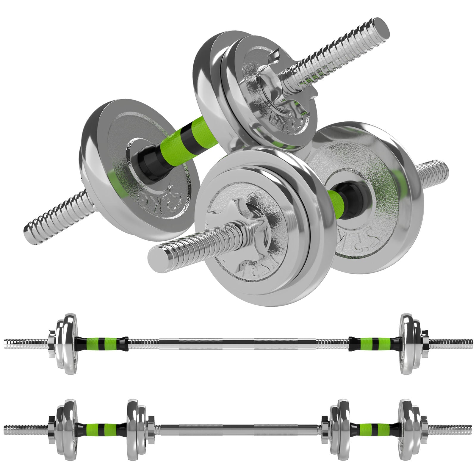 Versatile 20Kg Adjustable Weights Dumbbell & Barbell Set for Ultimate Home Workouts